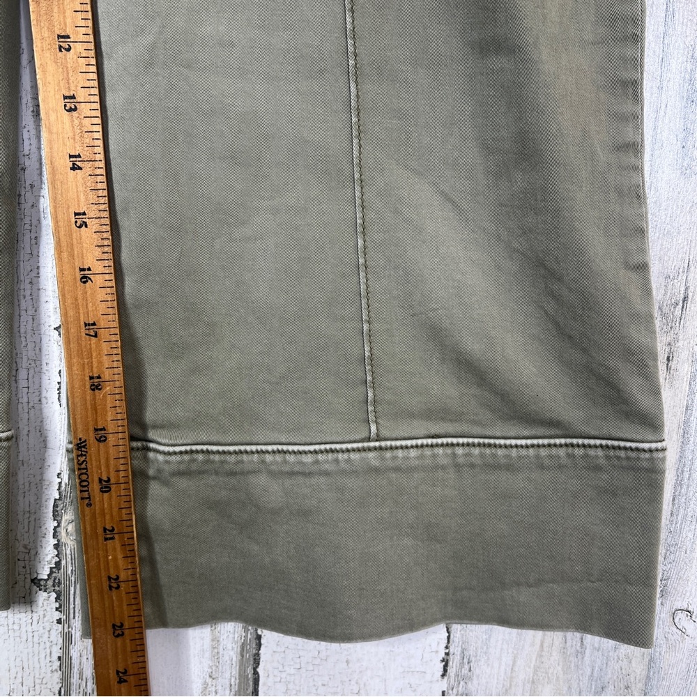 Anthropologie Wide Leg Chino Pants Women's 8 Earthy Green Boho Chic Fall Casual - Picture 13 of 15